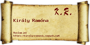 Király Ramóna névjegykártya