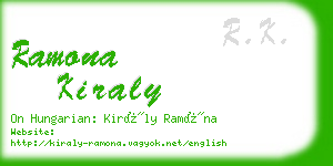 ramona kiraly business card